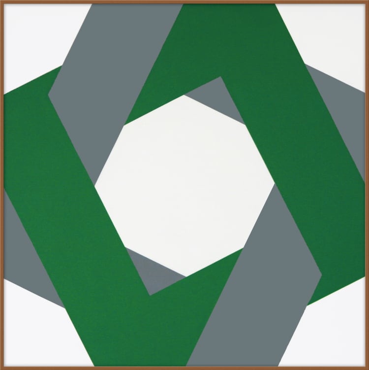 Verena Loewensberg: Cím nélkül, 1974, olaj, vászon, 60 x 60 cm (forrás: Vass László)