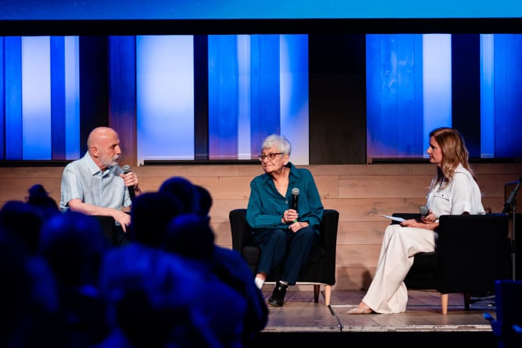 Visky András és Marék Veronika, a 2024-es Libri-díjat kapott alkotói és Ludvig Orsolya Stefanie