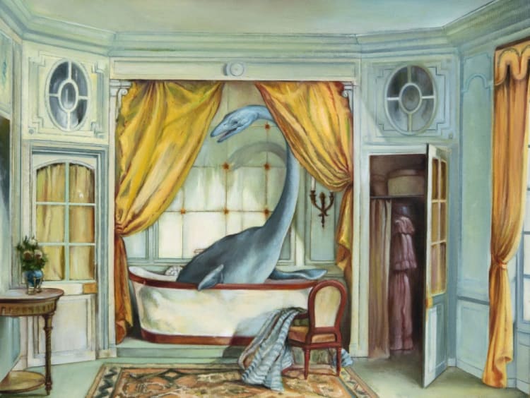 Karácsonyi László:​ Elasmo​, 2021​, olaj, vászon​, 60 x 80 cm​ ​(forrás: Fine Art Rent)