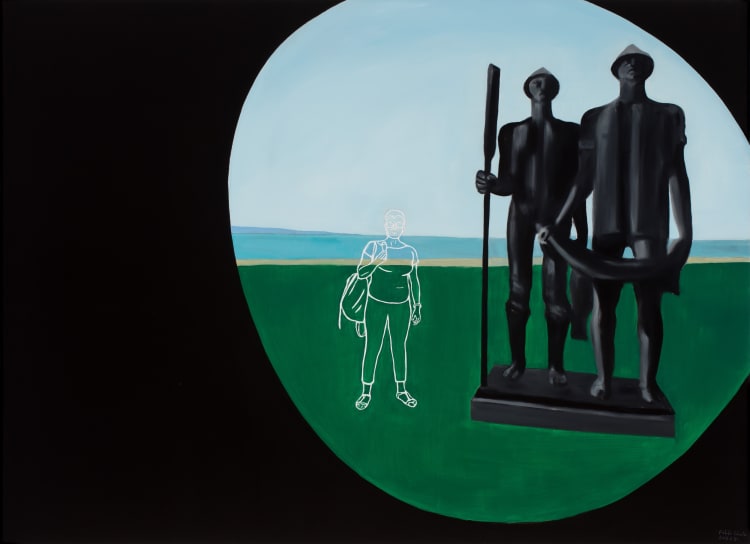 Fehér László: Balatoni emlék, 2017, olaj, vászon, 160 x 220 cm (forrás: Einspach &amp; Czapolai Fine Art)