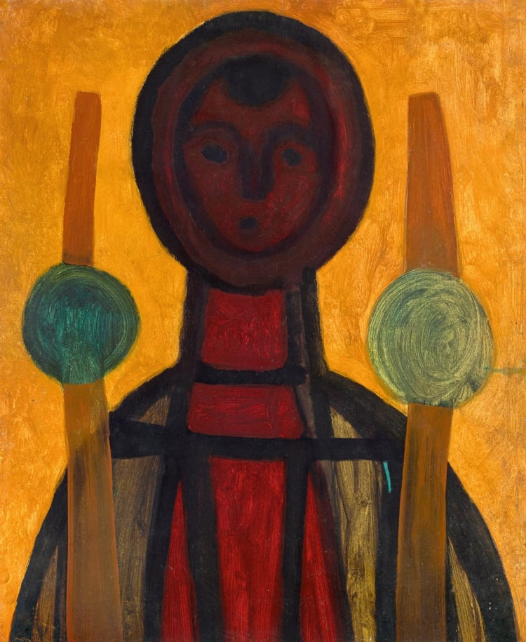 Vajda Lajos: Gyertyás lány, 1936, olaj, papír, 68 x 55 cm (forrás: Kieselbach Galéria Archívuma)