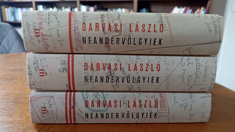 A szokatlanul terjedelmes nagyregény, a Neandervölgyiek (forrás: Darvasi László)