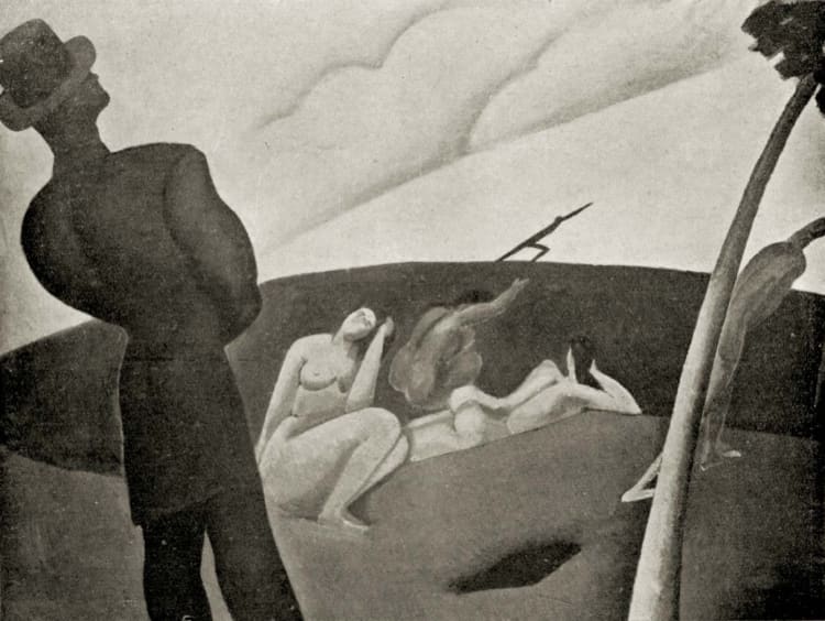 Berény Róbert: Sziluettes kompozíció, 1911, lappang (forrás: Barki Gergely)