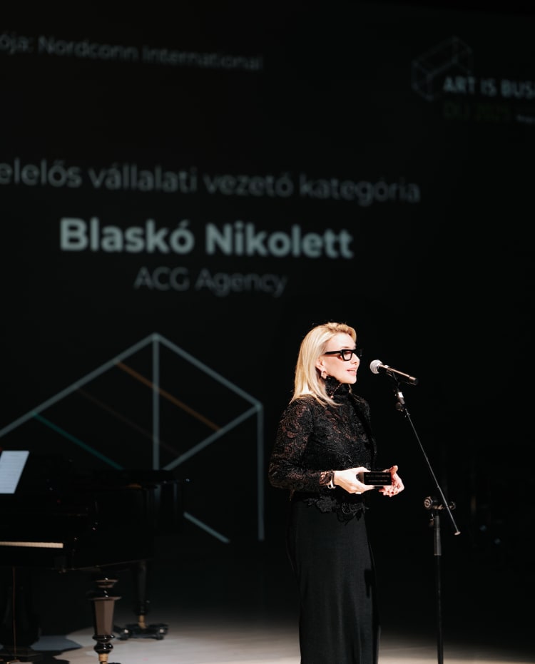 Blaskó Nikolett az Art is Business Díjátadón (forrás: ACG)