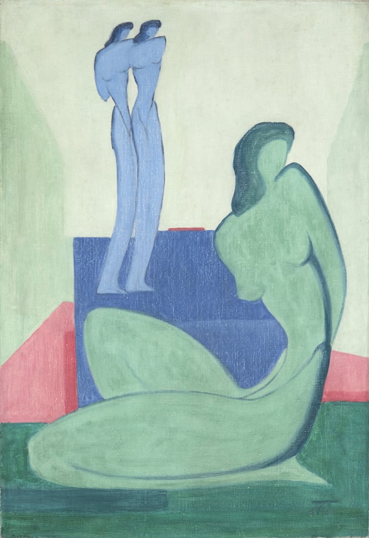 Mattis Teutsch János: Aktok, 1927-1928 körül, olaj, vászon, 80,5 x 55 cm (forrás: Virág Judit Galéria)