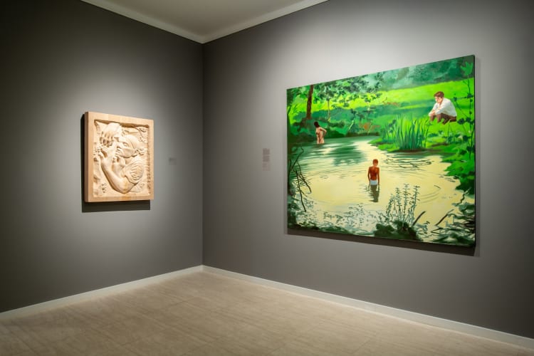 Mihael Milunović A tó című alkotása A kitaposott ösvényen túl című tárlaton