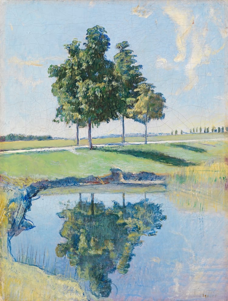 Ferdinand Hodler, A gesztenyefák, 1889 körül, olaj, vászon, 35,4 × 27 cm