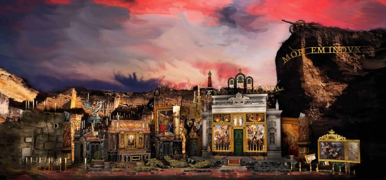 A Tosca színpadterve Thaddeus Strassberger tervei alapján (forrás: Thaddeus Strassberger)