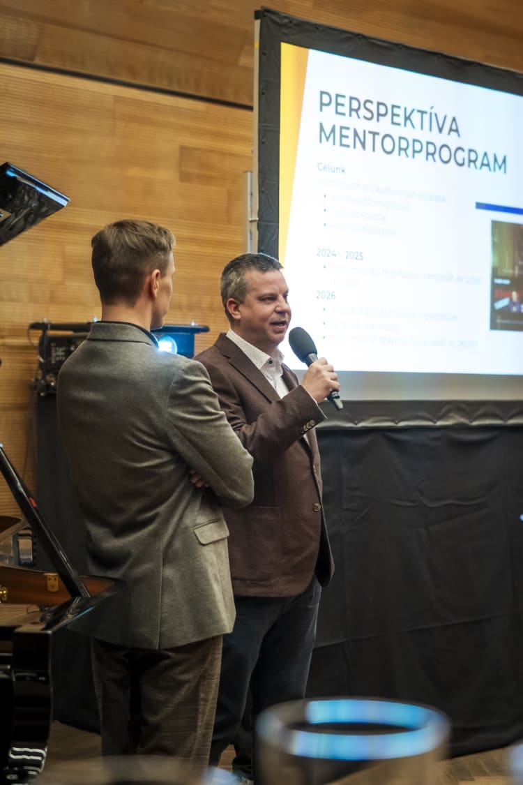 Dobó István az Art is Business évadnyitó rendezvényén 2026 januárjában a Zeneakadémián (fotó: Török Dániel)