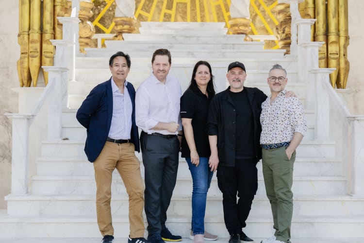 Rico Gulda, az Esterházy Privatstiftung főintendáns , Daniel Serafin, intendánsa, Katharina Reise, az Opera a Kőfejtőben művészeti-üzemeltetési vezetője, Thaddeus Strassberger rendező és Giuseppe Palella jelmeztervező