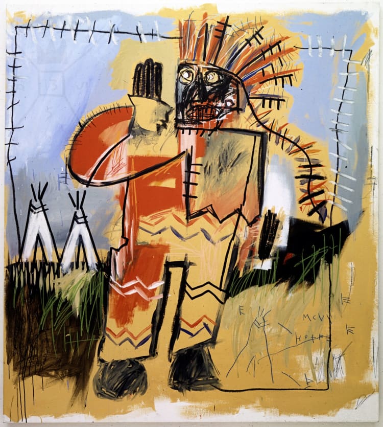 Képaalá: Jean‑Michel Basquiat: Tobacco versus Red Chief (Dohány vs. Vörös Főnök), 1981–82 (forrás: UBS Art Collection)