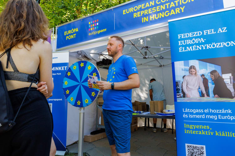 Az Európa Pont pultja a 2025-ös Sziget Fesztiválon