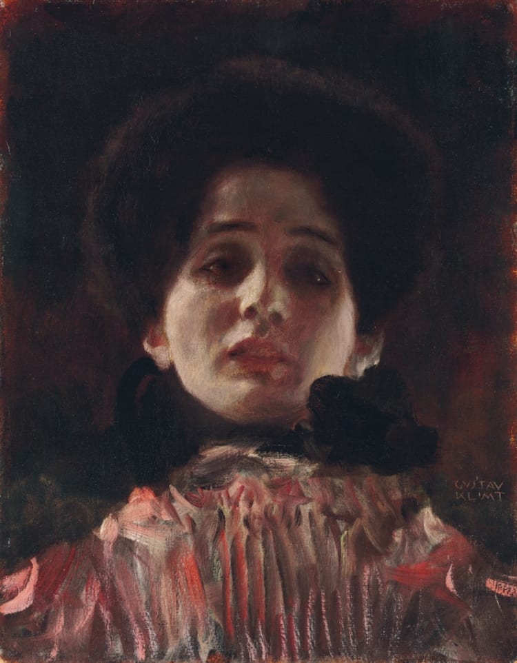 Gustav Klimt: Hölgy szemből, pliszírozott blúzban, 1898 (forrás: Klimt Foundation)