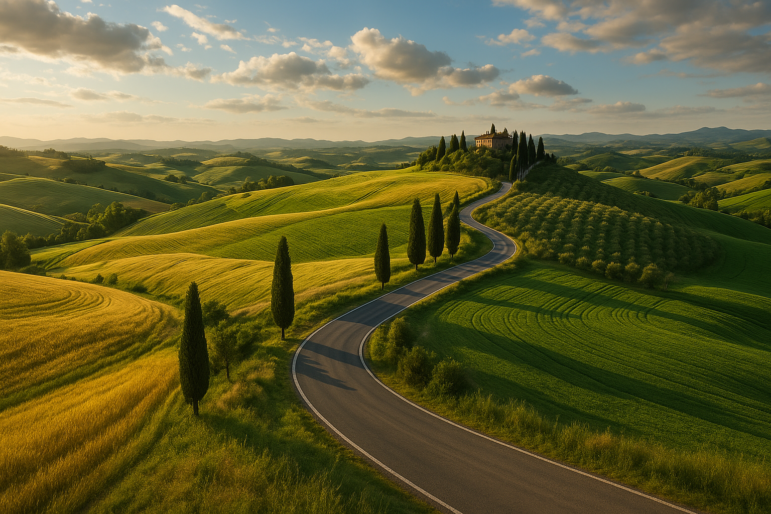 Scenic drive through Chianti vineyards, Tuscany