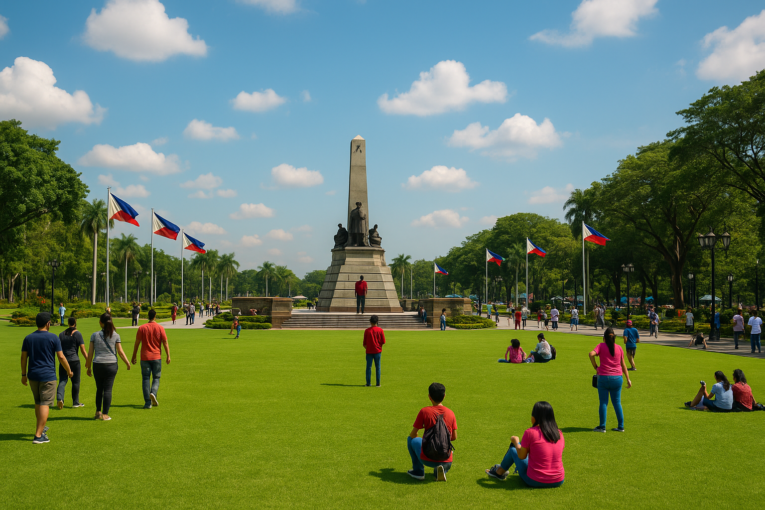 Visitors enjoying the vibrant Rizal Park attractions in Manila first-timer guide