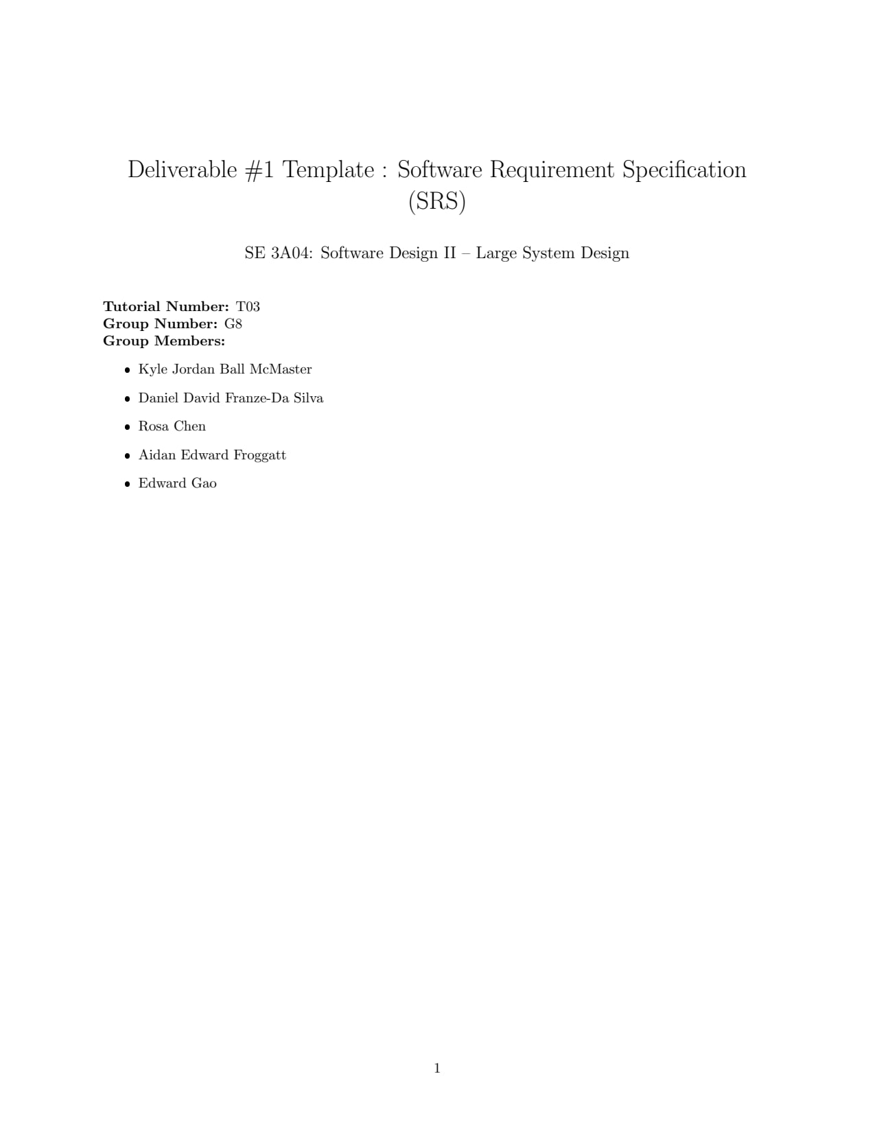 Software Requirement Specification Report