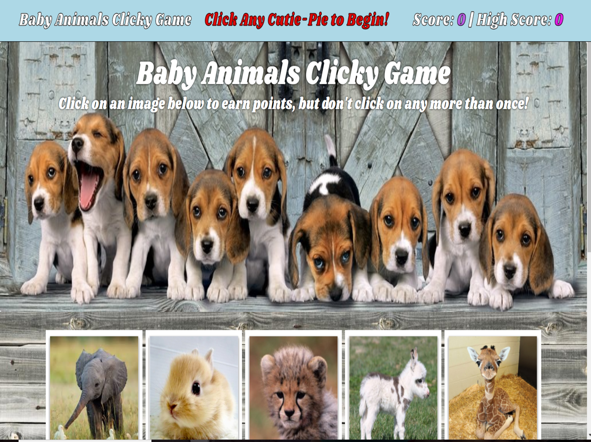 Animal Clicky Game