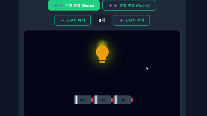 전원의 직렬과 병렬 연결 실험실