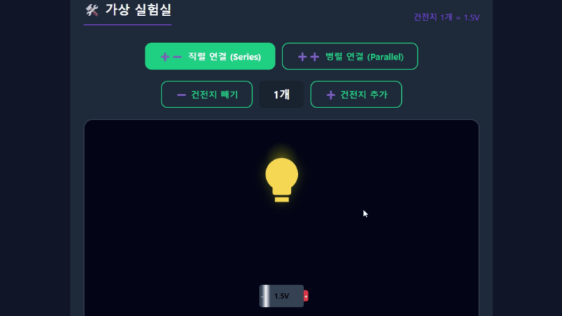 전원의 직렬과 병렬 연결 실험실