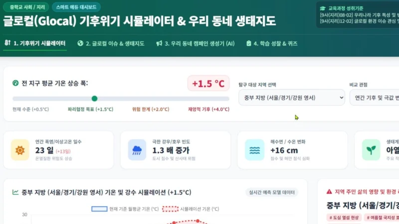 글로컬(Glocal) 기후위기 시뮬레이터 & 우리 동네 생태지도