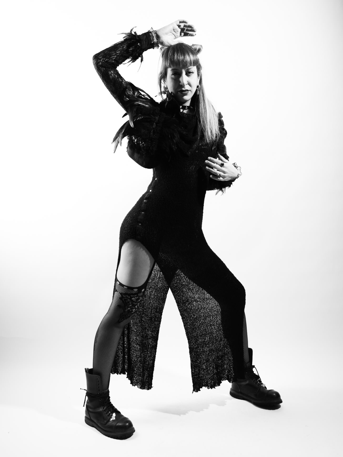 Studio portrait in black
