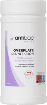 VÅTSERVIETTER ANTIBAC 75% OVERFLATEDESINFEKSJON