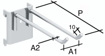 DOBBEL OPPHENGSKROK Ø5MM X 55MM X 25MM