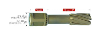 KJERNEBOR Ø 27 X 55 HM