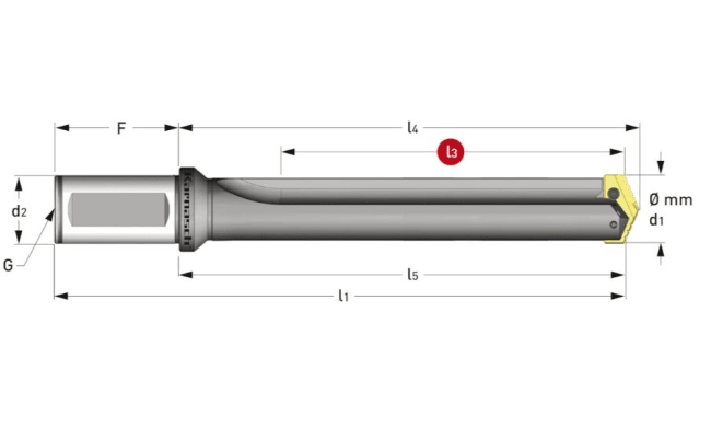 SPADEBOR HOLDER Ø 56-65 L=130/363 WELDON