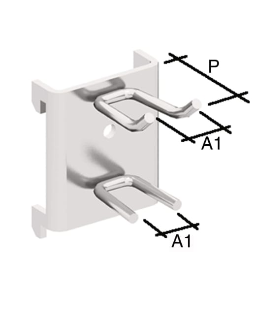 DOBBEL OPPHENGSKROK M/STØTTE 28MM X 9MM