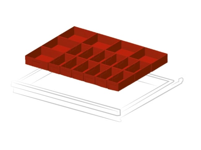 INNDELINGSSET FOR SKUFFE 36X27EH 75MM FRONT