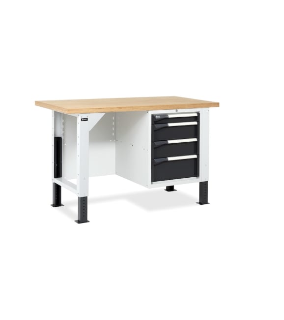 ARBEIDSBORD MED 4 SKUFFER 1500X750X740/1115MM GRÅ