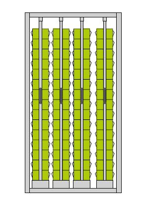 PRACTIBOX VERTIKAL 4 ENHETER 1107X785X2000H 400KG