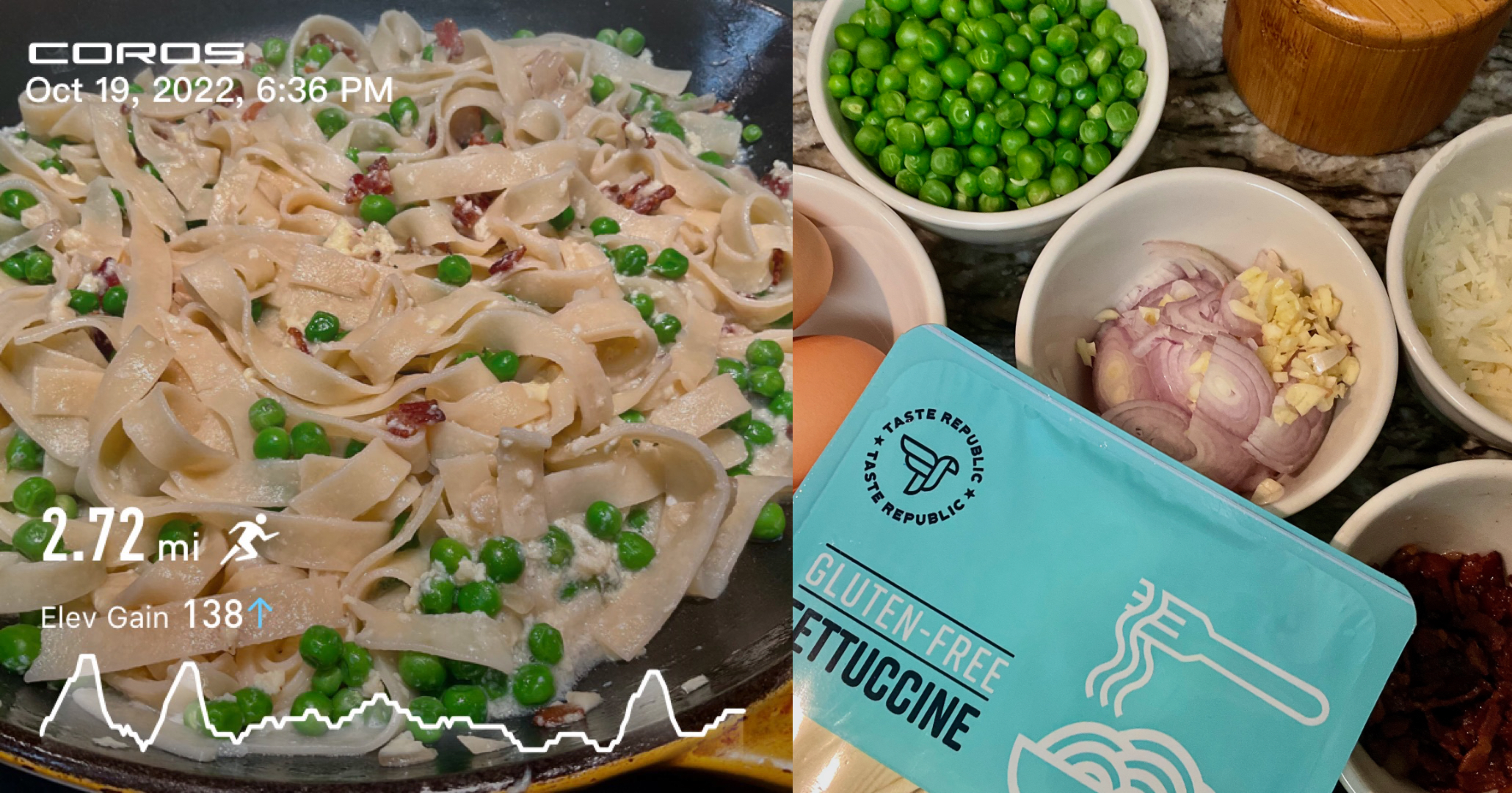 Post-run Gluten-free Carbonara 😍