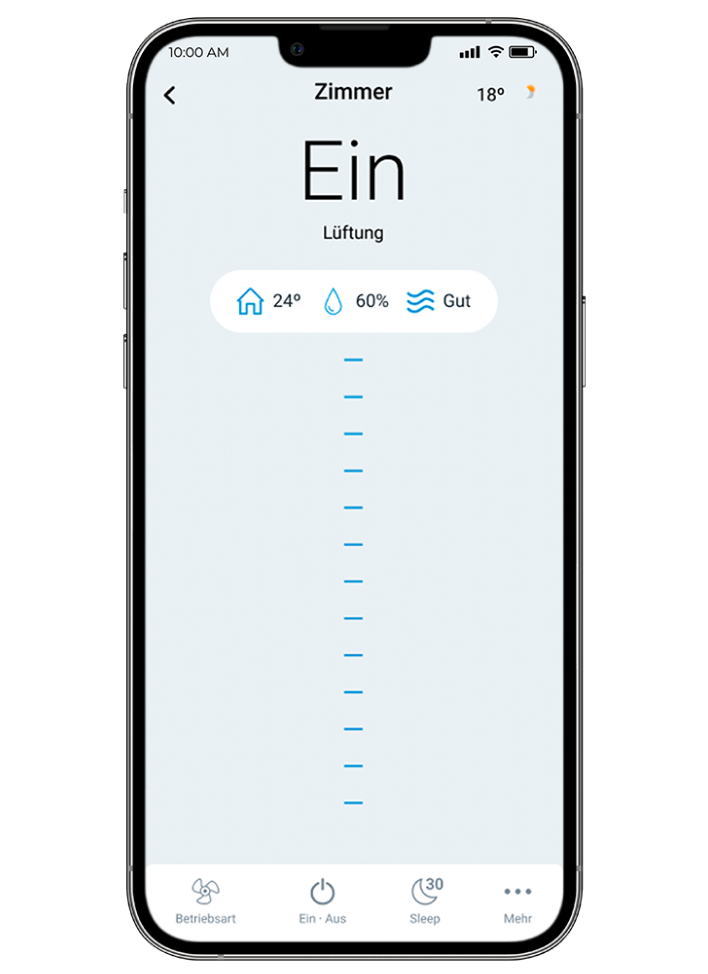 Überwachung der Raumluftqualität von Mobiltelefon aus mit Airzone Cloud