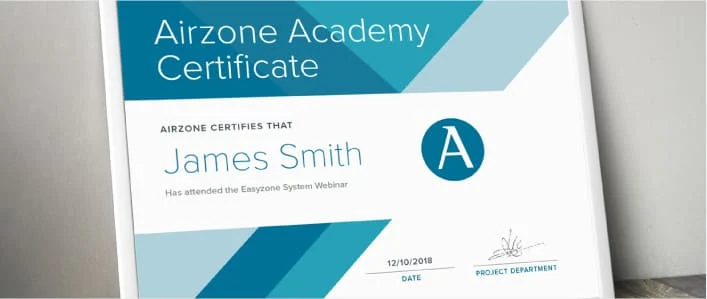 Airzone Academy. Learning certificates
 