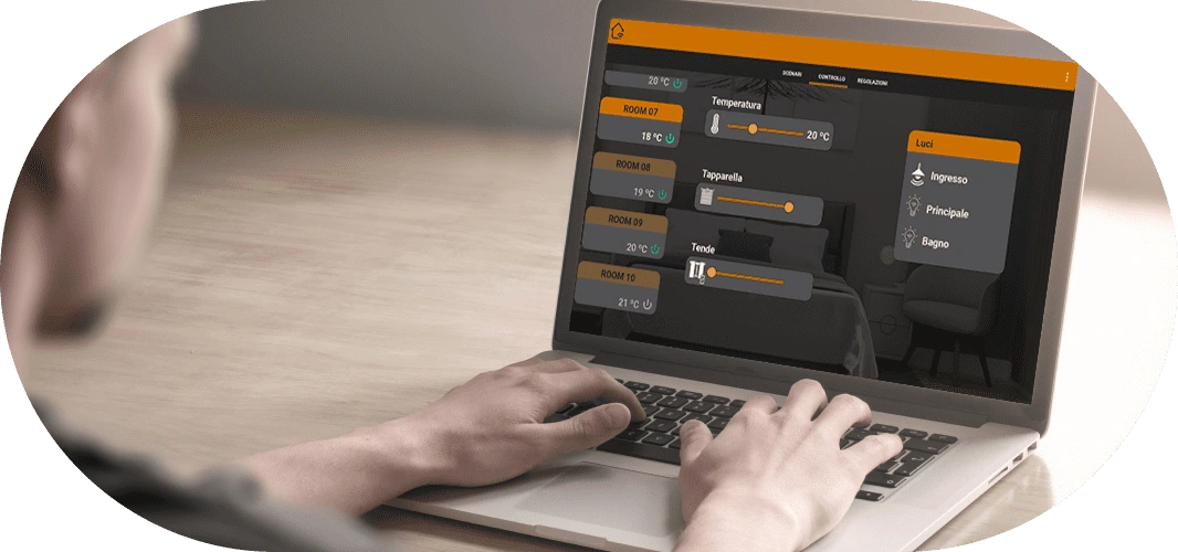Gestione della climatizzazione tramite un'interfaccia di controllo su PC integrata con sistemi di automatizzazione e gestione degli edifici.