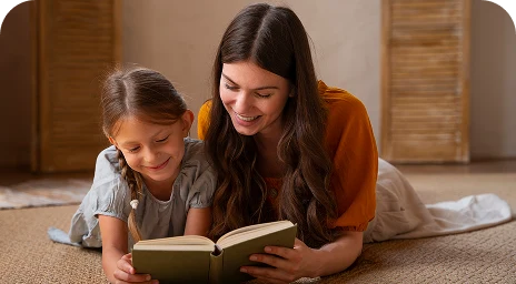 Woman and daughter enjoying climate control at home