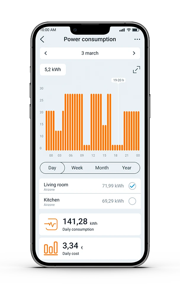 Complete Aidoo Pro Air to Water with the Airzone Cloud App.