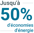 Jusqu’à 50 % d’économies d’énergie