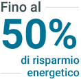 Fino a un 50% di risparmio energetico