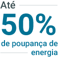 Até 50% de poupança energética