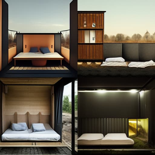 an open air hotel room with no walls