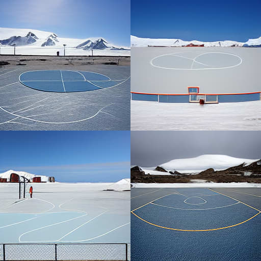 basketball court at a research station in antarctica