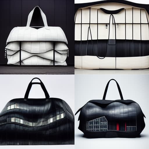 yohji yamamoto duffle bag shapped building