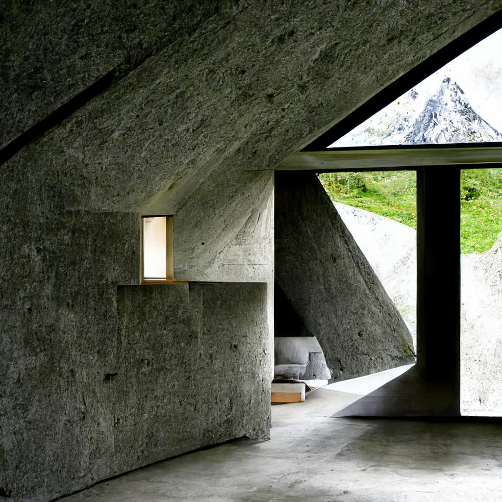 monolithic light concrete pyramid house in switzerland