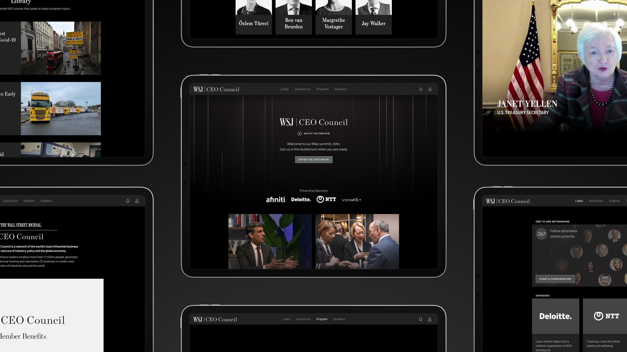 Grid of webpages made for CEO Council