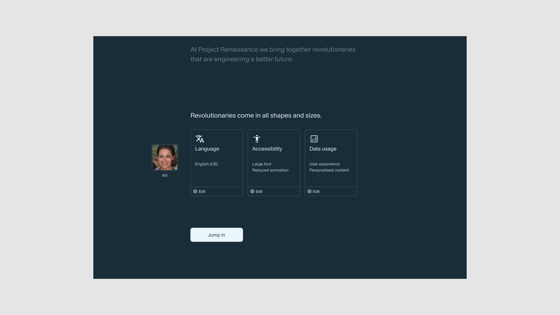 A site settings concept – testing if adding a person communicating to the user was preferable to users