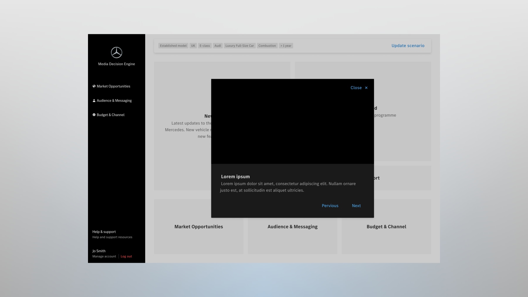 First-use orientation overlay highlighting the platform's three stages.