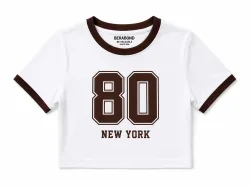 NY 80 Graphic Crop Tee - Front